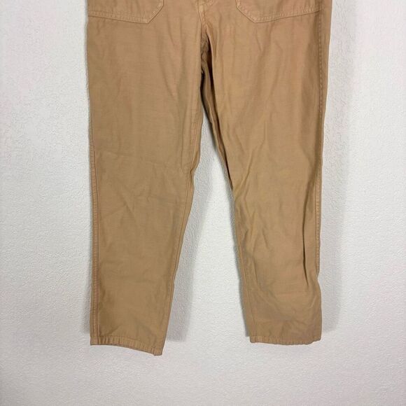 J. Crew Tan 100% Cotton Straight Leg Cropped Pants - Picture 4 of 6